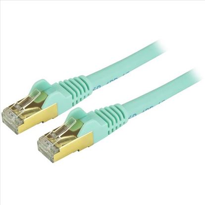 Picture of StarTech.com C6ASPAT5AQ networking cable Turquoise 59.1" (1.5 m) Cat6a