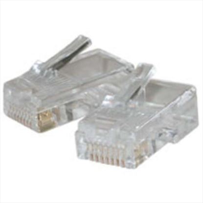 C2G RJ45 Cat5 8x8 Modular Plug for Flat Stranded Cable 100pk wire connector RJ-45 Transparent1