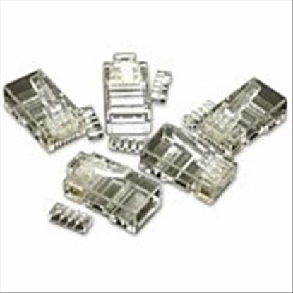 C2G RJ45 Cat5E Modular Plug for Round Solid/Stranded Cable 100pk wire connector RJ-45 Transparent1