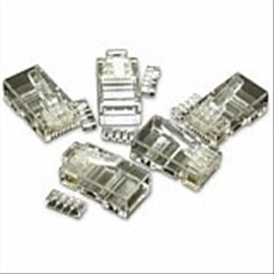 C2G RJ45 Cat5E Modular Plug for Round Solid/Stranded Cable 100pk wire connector RJ-45 Transparent1
