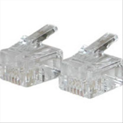 C2G Cables To Go RJ11 Modular Plug for Round Solid Cable - Phone Connector wire connector Transparent1