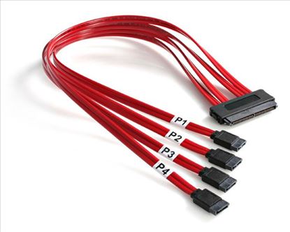 StarTech.com 50cm SAS SFF-8484 (32 pin 4i Multi-lane) Host To 4 SATA Cable SCSI cable Red 19.7" (0.5 m)1