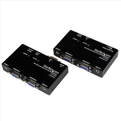 StarTech.com VGA and Audio over Cat5 Extender AV transmitter & receiver Black1