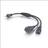 C2G 6ft 1-to-2 16 AWG Power Cord Splitter (NEMA 5-15P -> 1 NEMA 5-15R / 1 IEC320C13) Black 70.9" (1.8 m)1