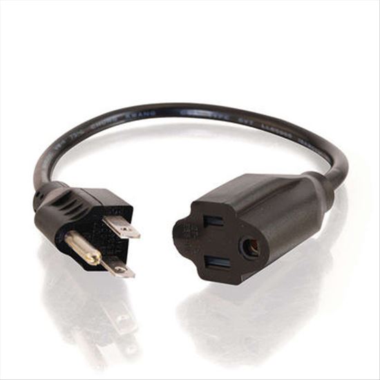 C2G 8ft Outlet Saver 16 AWG Power Extension Cord (NEMA 5-15R -> NEMA 5-15P) Black 94.5" (2.4 m)1