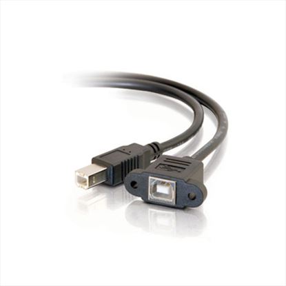 C2G 1ft USB 2.0 B Female to B Male Panel Mount Cable USB cable 0.787" (0.0200 m) USB B Black1