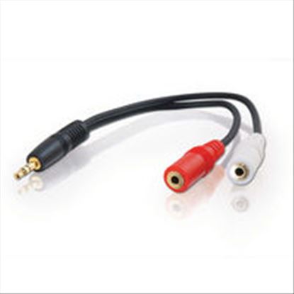 C2G 6in 3.5mm Stereo M / 3.5mm Stereo F Y-Cable audio cable 5.91" (0.15 m) 2 x 3.5mm Black1