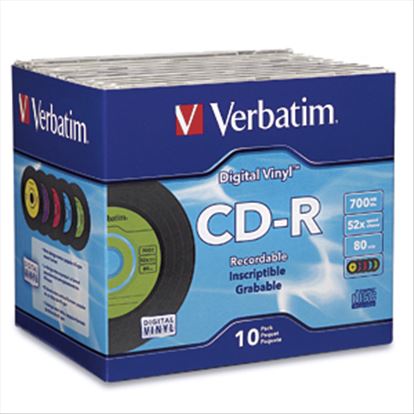 Verbatim Digital Vinyl CD-R™ 80MIN 700MB 52X 10pk Jewel Cases 10 pc(s)1
