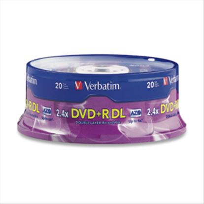 Verbatim DVD+R DL 8.5GB 2.4X Branded 20pk Spindle 20 pc(s)1