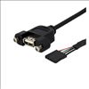 StarTech.com 30 cm Inbouwpaneel USB Kabel - USB A naar Moederbord Aansluitkabel F/F USB cable 11.8" (0.3 m) Black1