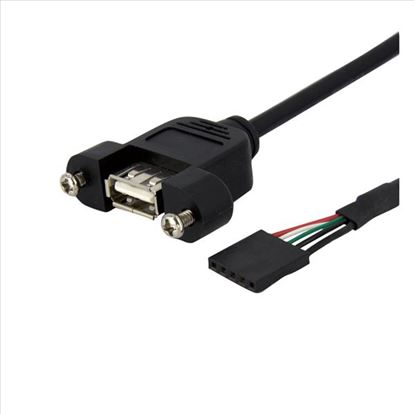 StarTech.com 30 cm Inbouwpaneel USB Kabel - USB A naar Moederbord Aansluitkabel F/F USB cable 11.8" (0.3 m) Black1