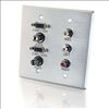 C2G Double Gang (2) HD15 VGA + (2) 3.5mm + Composite Video + Stereo Audio Wall Plate1