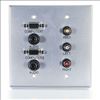 C2G Double Gang (2) HD15 VGA + (2) 3.5mm + Composite Video + Stereo Audio Wall Plate2