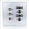 C2G Double Gang (2) HD15 VGA + (2) 3.5mm + Composite Video + Stereo Audio Wall Plate3