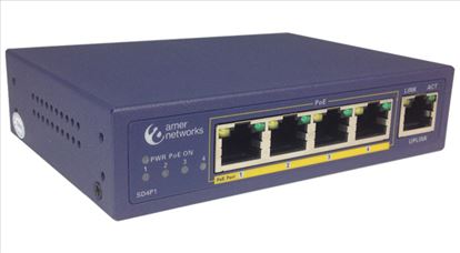 Amer Networks SD4P1 network switch Unmanaged L2 Fast Ethernet (10/100) Power over Ethernet (PoE) Blue1