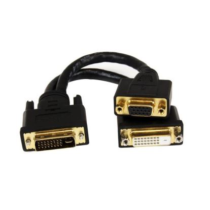 StarTech.com DVI92030202L video cable adapter 7.99" (0.203 m) DVI-I DVI-D + VGA (D-Sub) Black1