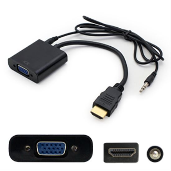 AddOn Networks HDMI2VGAA-5PK video cable adapter HDMI Type A (Standard) VGA (D-Sub) + 3.5mm Black1