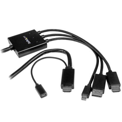 StarTech.com DPMDPHD2HD video cable adapter 78.7" (2 m) DisplayPort + Mini DisplayPort + HDMI HDMI + USB Black1