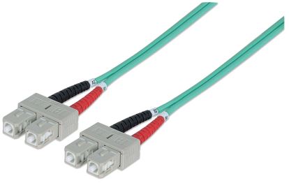 Intellinet 751100 fiber optic cable 118.1" (3 m) SC OM3 Aqua color1