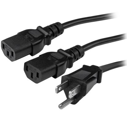 StarTech.com PXT101Y10 power cable Black 118.1" (3 m) NEMA 5-15P 2 x C13 coupler1