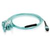 C2G 3m, MTP/4xLC fiber optic cable 118.1" (3 m) MPO OM3 Turquoise3