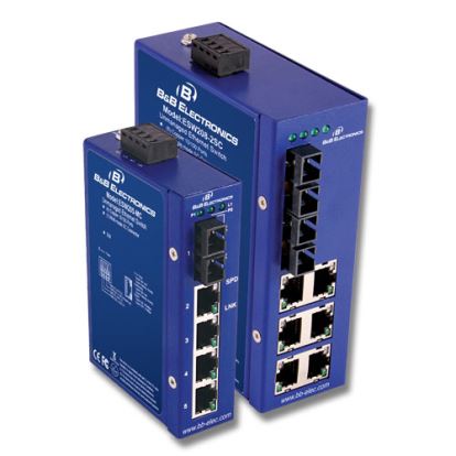 B&B Electronics ESW205-MC-T network switch Unmanaged Fast Ethernet (10/100) Blue1