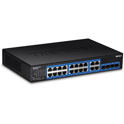 Picture of Trendnet TEG-204WS network switch Managed Gigabit Ethernet (10/100/1000) 1U Black, Blue