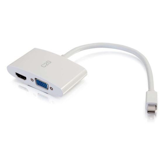 C2G 28272 video cable adapter 7.87" (0.2 m) Mini DisplayPort HDMI + VGA (D-Sub) White1