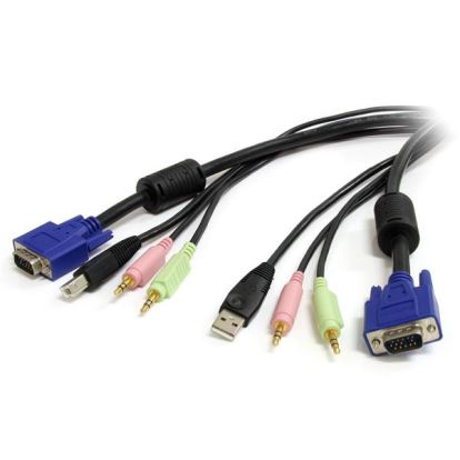 StarTech.com 10 ft 4-in-1 USB, VGA, Audio, and Microphone KVM Switch Cable KVM cable Black 120.1" (3.05 m)1