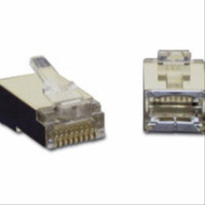C2G RJ45 Shielded Cat5 Modular Plug for Round Solid Cable 25pk wire connector RJ-45 Transparent1