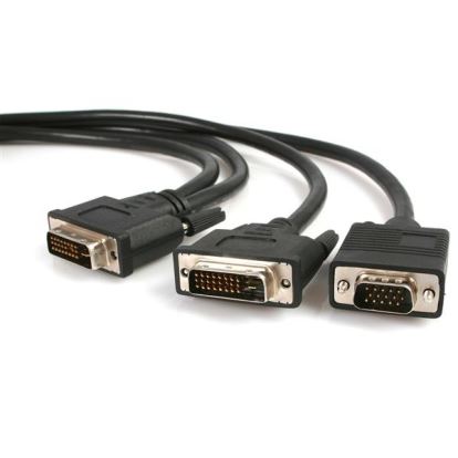 StarTech.com DVIVGAYMM6 video cable adapter 70.9" (1.8 m) DVI-I DVI-D + VGA (D-Sub) Black1