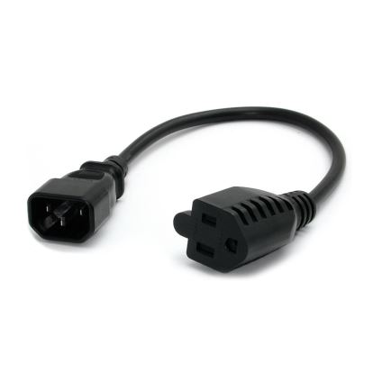 StarTech.com PAC100 power cable Black 11.8" (0.3 m) C14 coupler NEMA 5-15R1