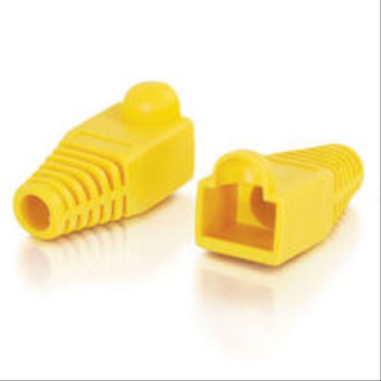 C2G RJ45 Plug Cover cable clamp Yellow1