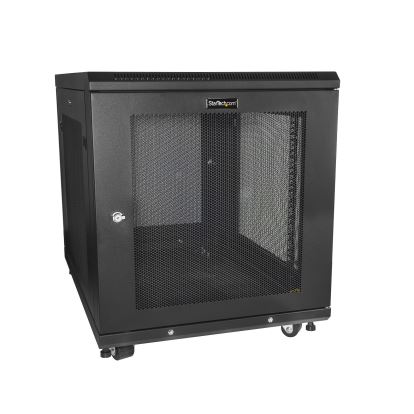 Picture of StarTech.com RK1233BKM rack cabinet 12U Freestanding rack Black