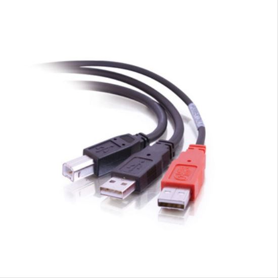 C2G USB 2.0 B Male -> 2 USB A Male Y-Cable USB cable 70.9" (1.8 m) USB B 2 x USB A Black1