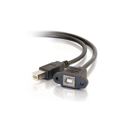 C2G 2ft USB 2.0 B Female to B Male Panel Mount Cable USB cable 23.6" (0.6 m) USB B Black1