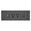 C2G Furniture Power Center with Power Switch, 2 Outlets and USB socket-outlet 2 x USB A + 2 x NEMA 5-15 Black2