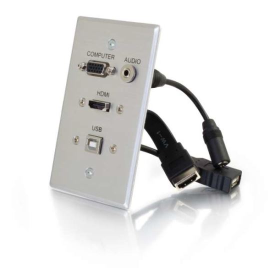 C2G 39707 socket-outlet HDMI + VGA + USB A + 3.5mm Aluminum1