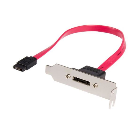 StarTech.com 1ft LP SATA - eSATA Plate Adapter 1x eSATA 1x SATA 7-pin Red1