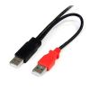 StarTech.com USB2HAUBY3 USB cable 11.8" (0.3 m) USB 2.0 Micro-USB B 2 x USB A Black2