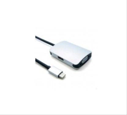 Unirise USBC-2IN1-VH USB graphics adapter Black, Silver1