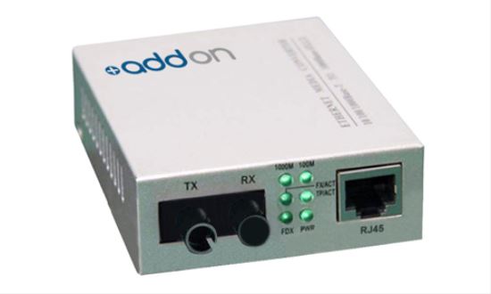 AddOn Networks 1000Base-TX(RJ45) to 1000Base-XD(ST), 1550/1310nm network media converter 1000 Mbit/s 1550 nm Single-mode Silver1