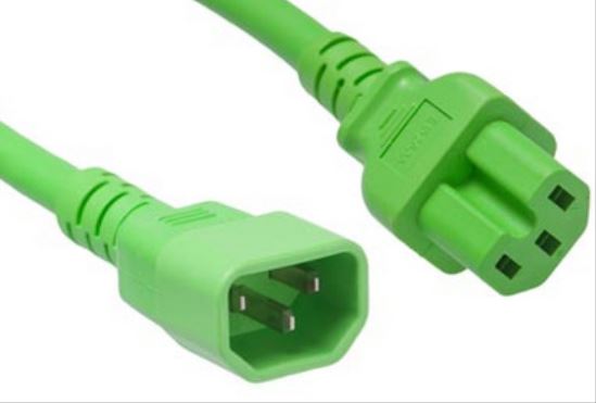 Unirise PWCD-C14C15-15A-08F-GRN power cable Green 96.1" (2.44 m) C14 coupler C15 coupler1