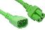 Picture of Unirise PWCD-C14C15-15A-08F-GRN power cable Green 96.1" (2.44 m) C14 coupler C15 coupler