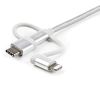 Picture of StarTech.com LTCUB1MGR USB cable 39.4" (1 m) USB 2.0 USB A Micro-USB B Silver