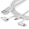 Picture of StarTech.com LTCUB1MGR USB cable 39.4" (1 m) USB 2.0 USB A Micro-USB B Silver