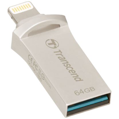 Transcend JetFlash 64GB JetDrive Go 500 USB flash drive USB Type-A / Lightning 3.2 Gen 1 (3.1 Gen 1) Silver1