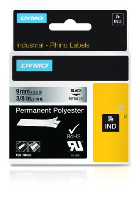 DYMO 18485 label-making tape Black on metallic1