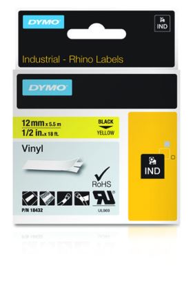 DYMO 18432 label-making tape Black on yellow1