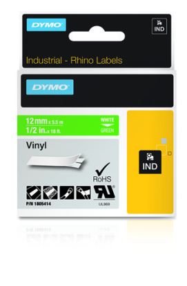 DYMO 1805414 label-making tape White on green1